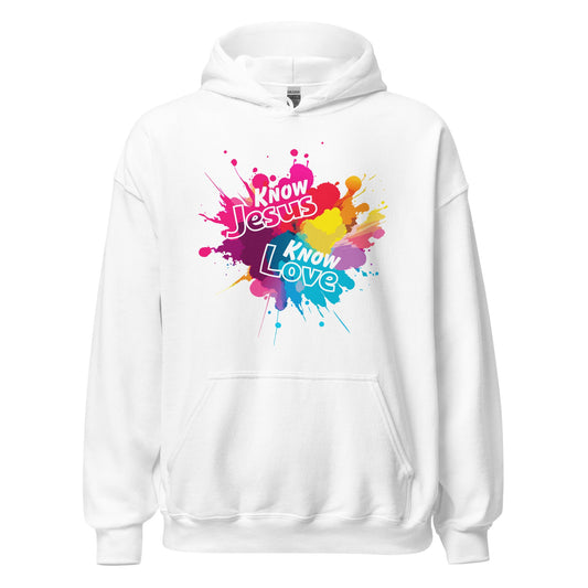 Know Jesus Hoodie-White-S-Perfect Love Designs