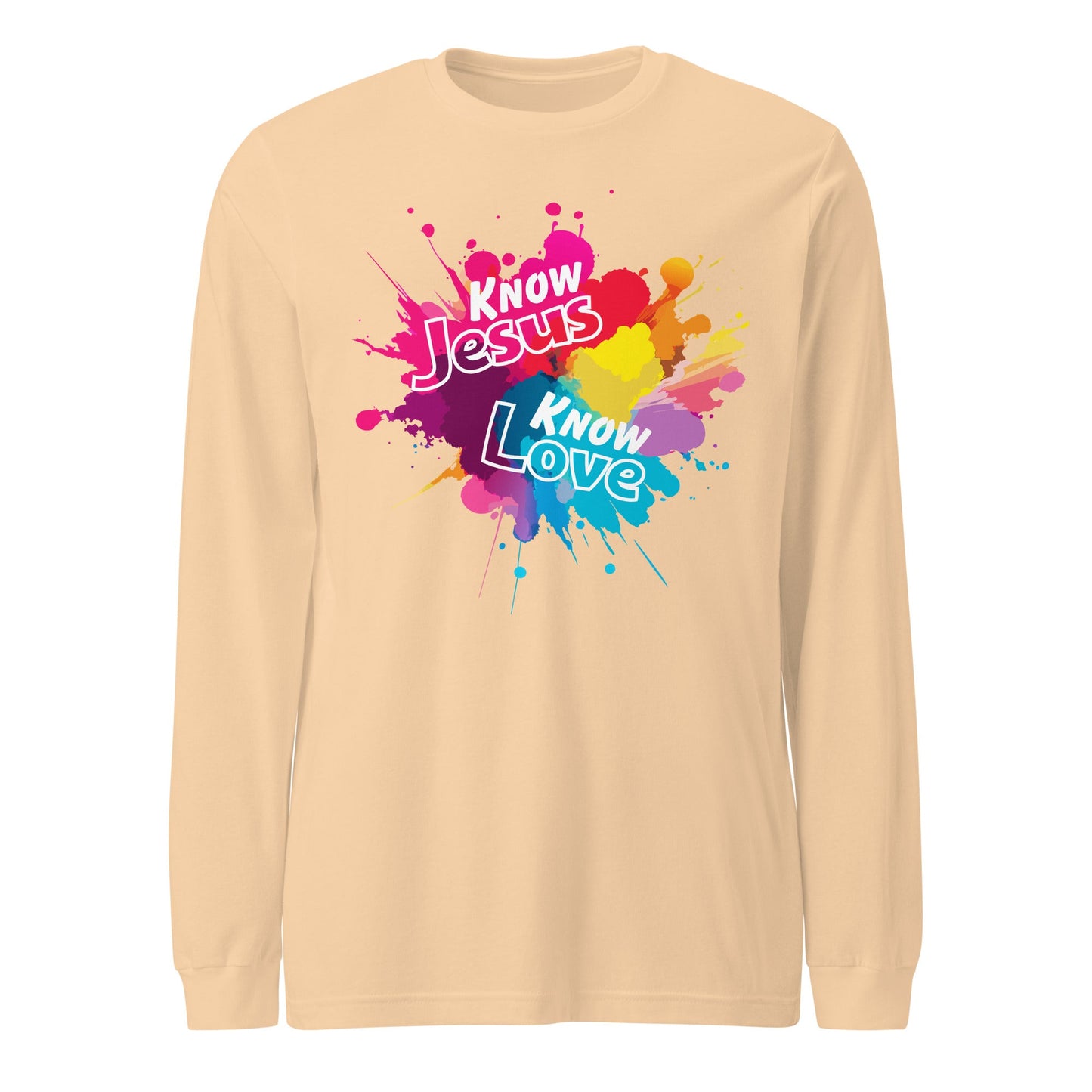 Know Jesus Long Sleeve Tee-Sand Dune-XS-Perfect Love Designs
