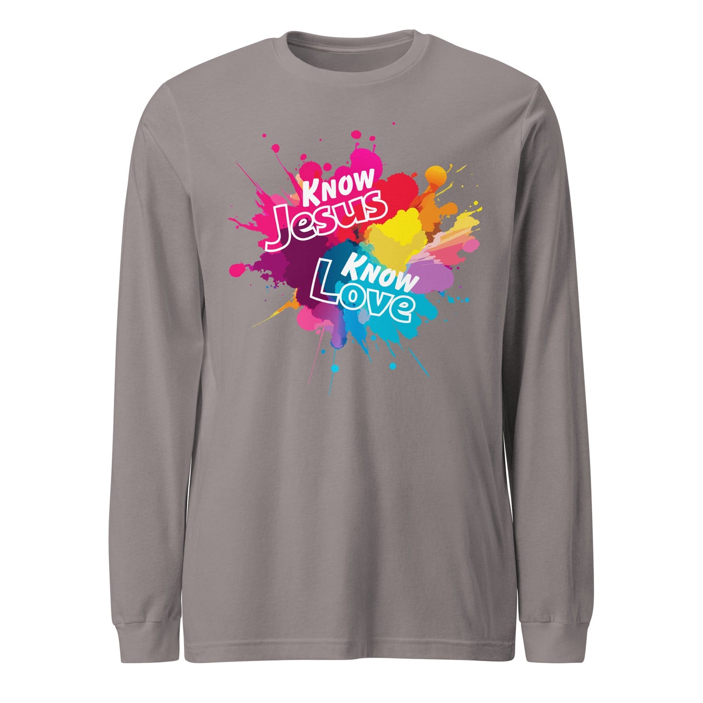 Know Jesus Long Sleeve Tee-Storm-XS-Perfect Love Designs