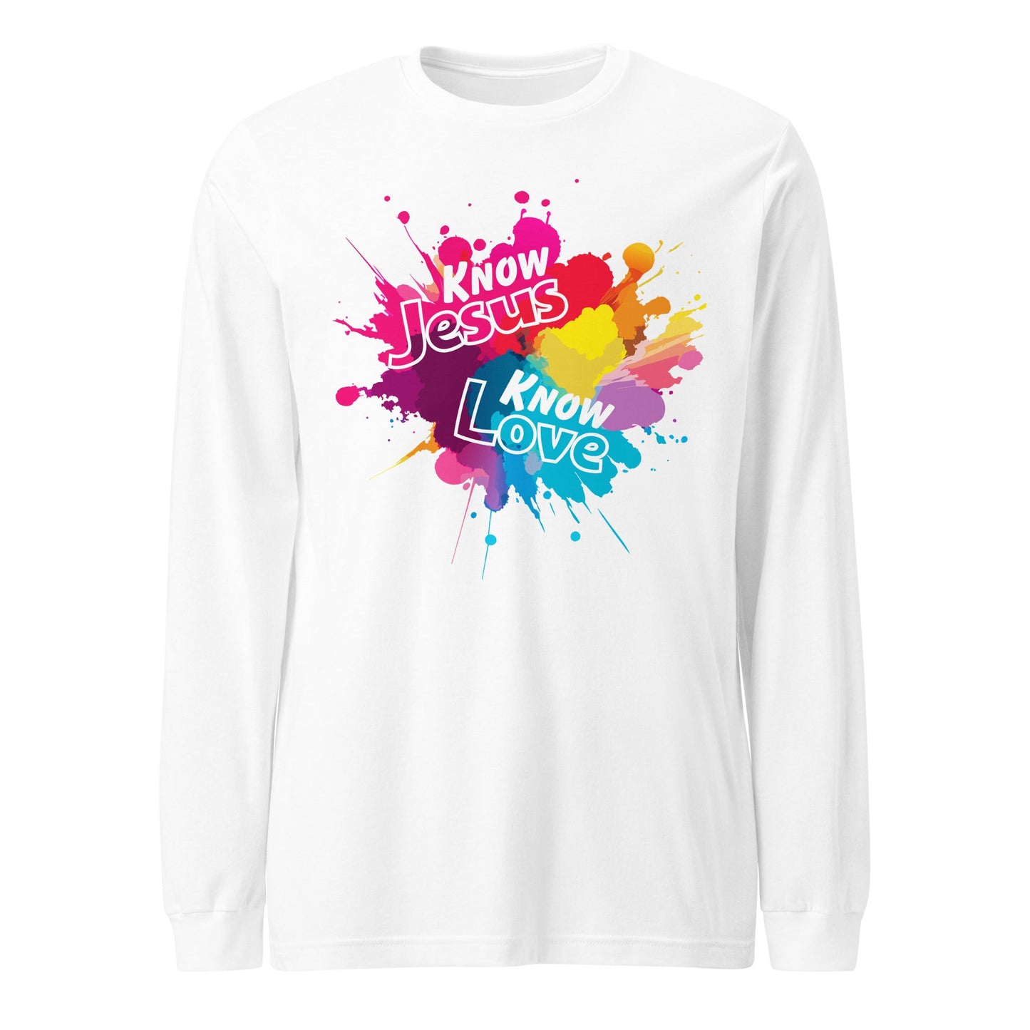 Know Jesus Long Sleeve Tee-White-XS-Perfect Love Designs
