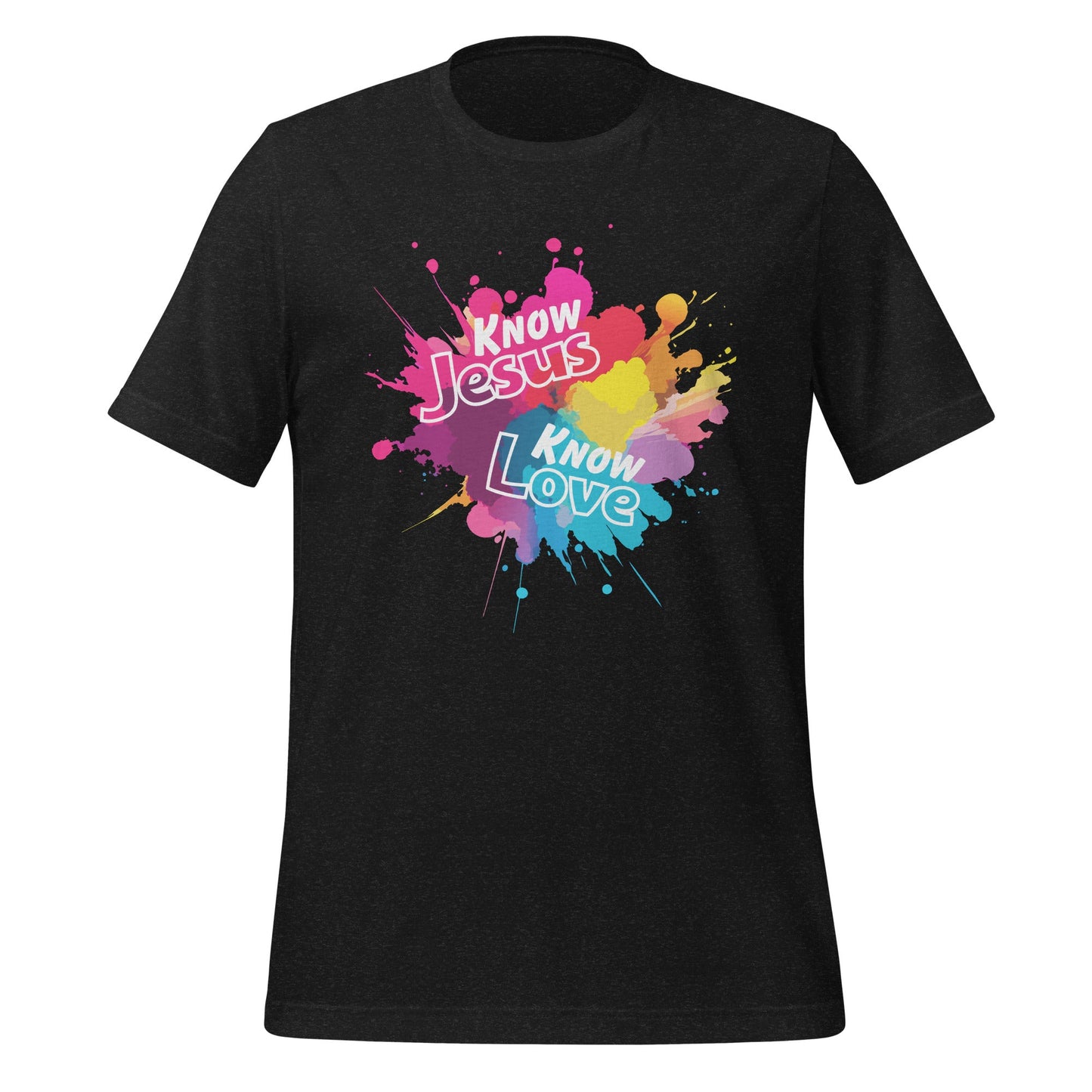 Know Jesus Know Love T-Shirt-Black Heather-Perfect Love Designs