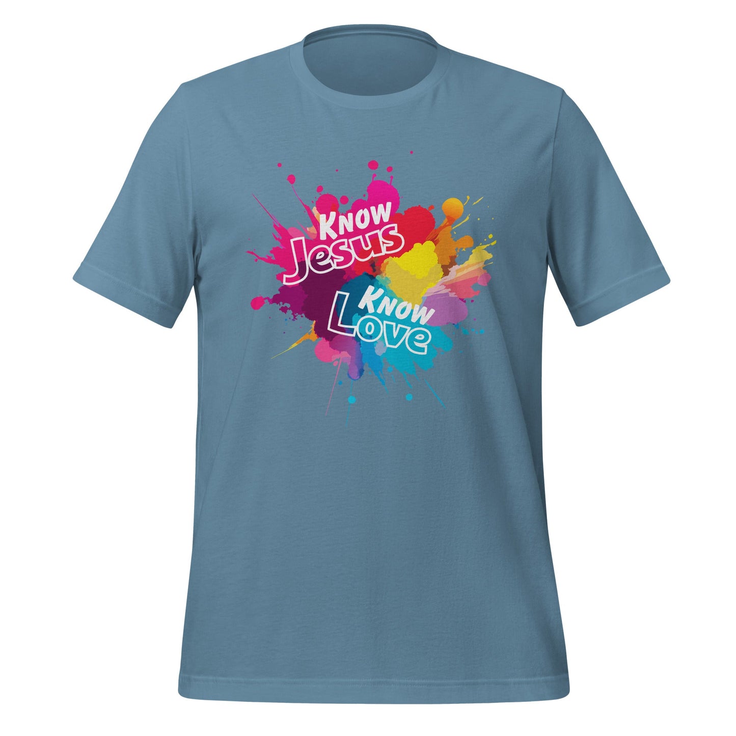 Know Jesus Know Love T-Shirt-Steel Blue-Perfect Love Designs
