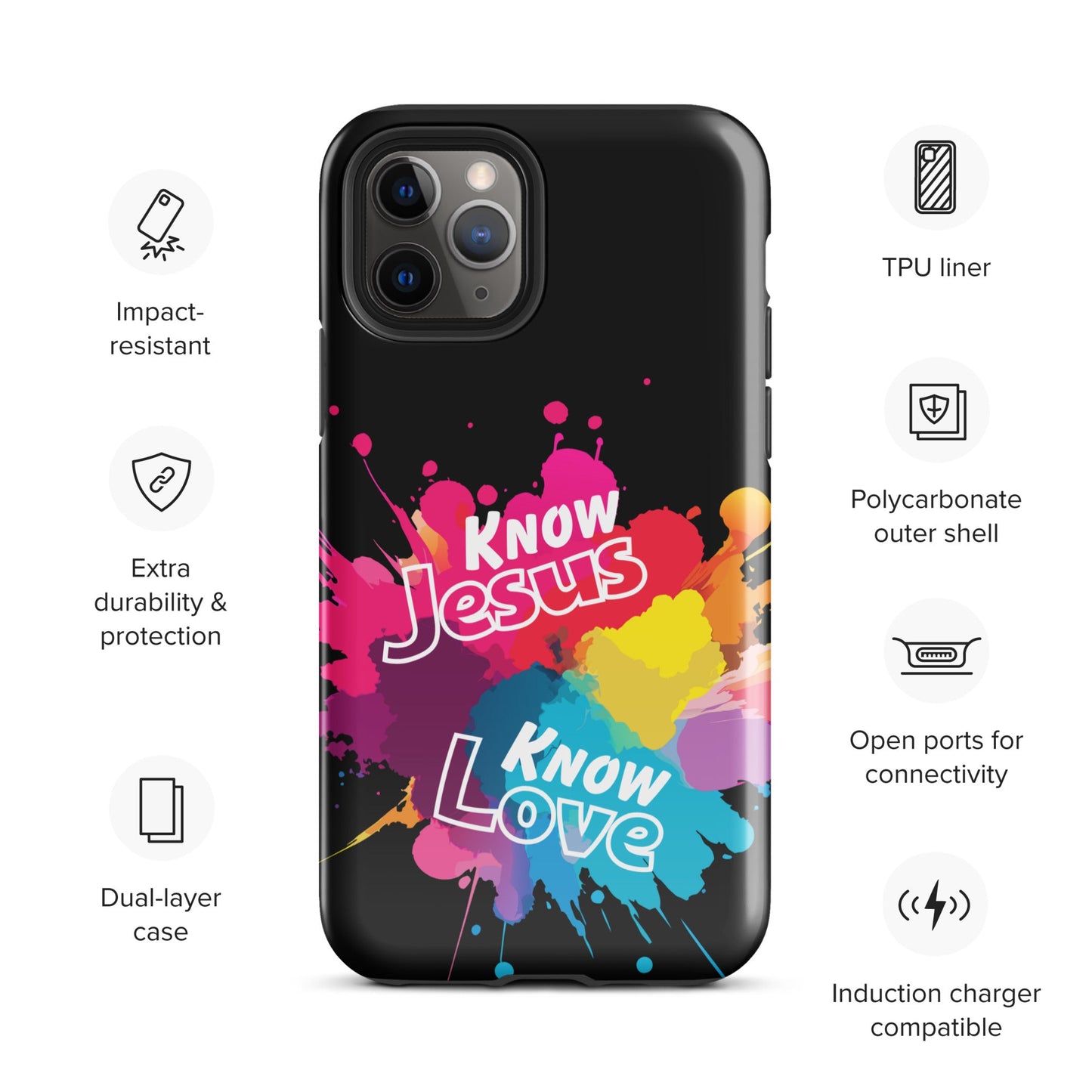 Know Jesus Tough Case for iPhone®-Glossy-iPhone 11 Pro-Perfect Love Designs