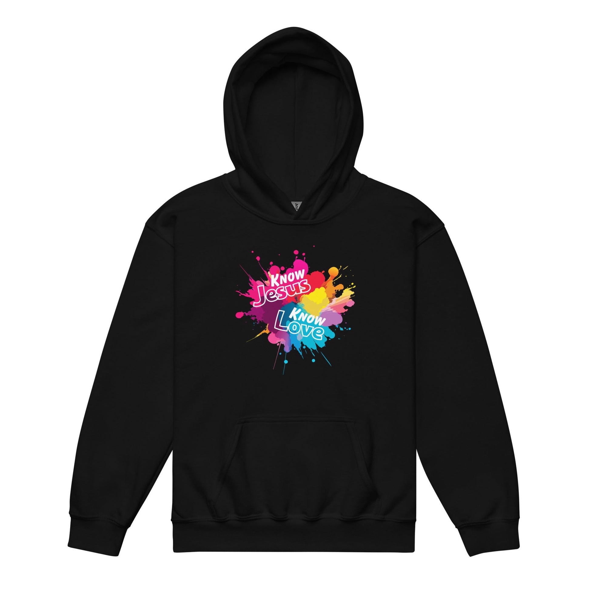 Know Jesus Know Love Youth Hoodie-Black-Perfect Love Designs