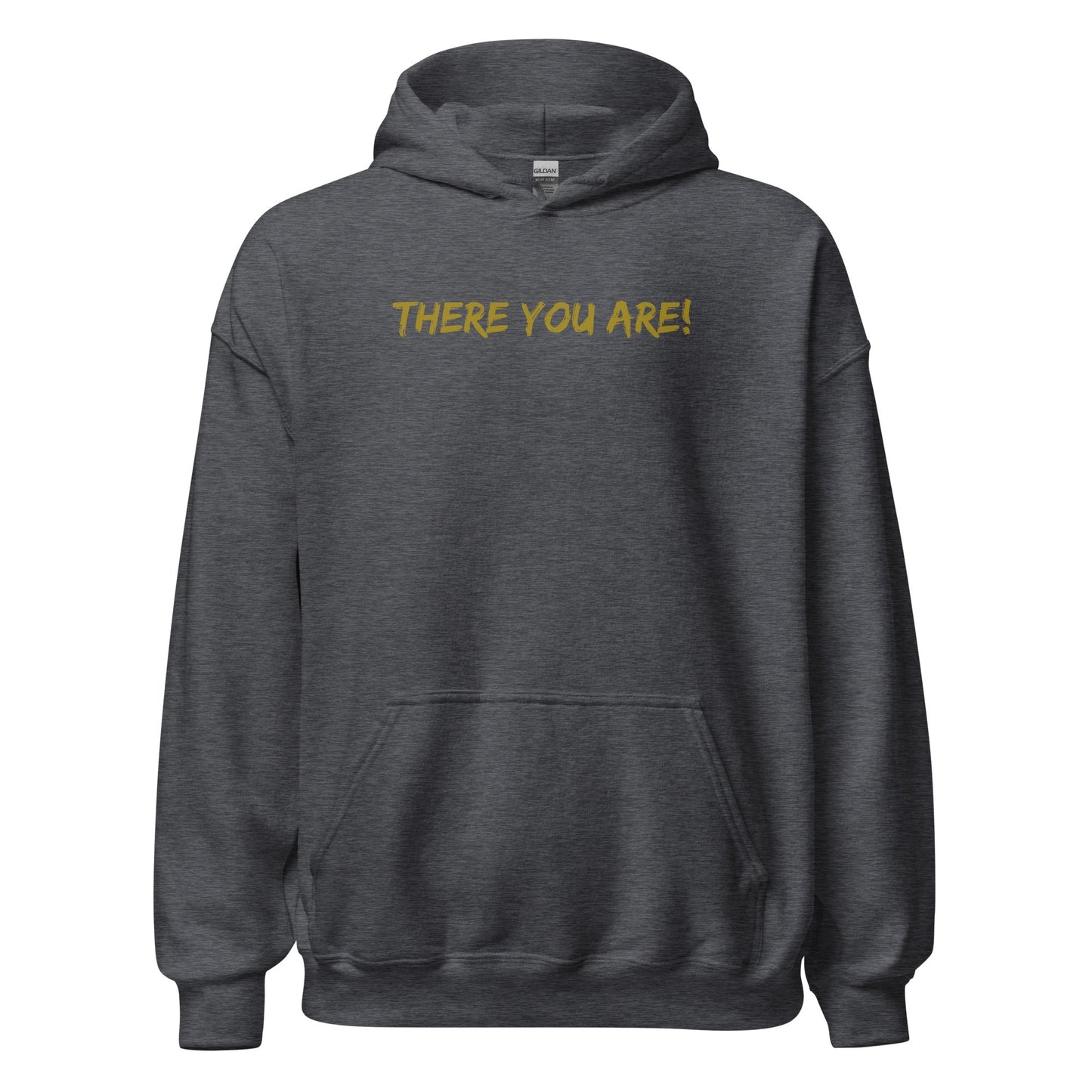 Lost Sheep Hoodie-Dark Heather-front with There You Are! printed text-Perfect Love Designs