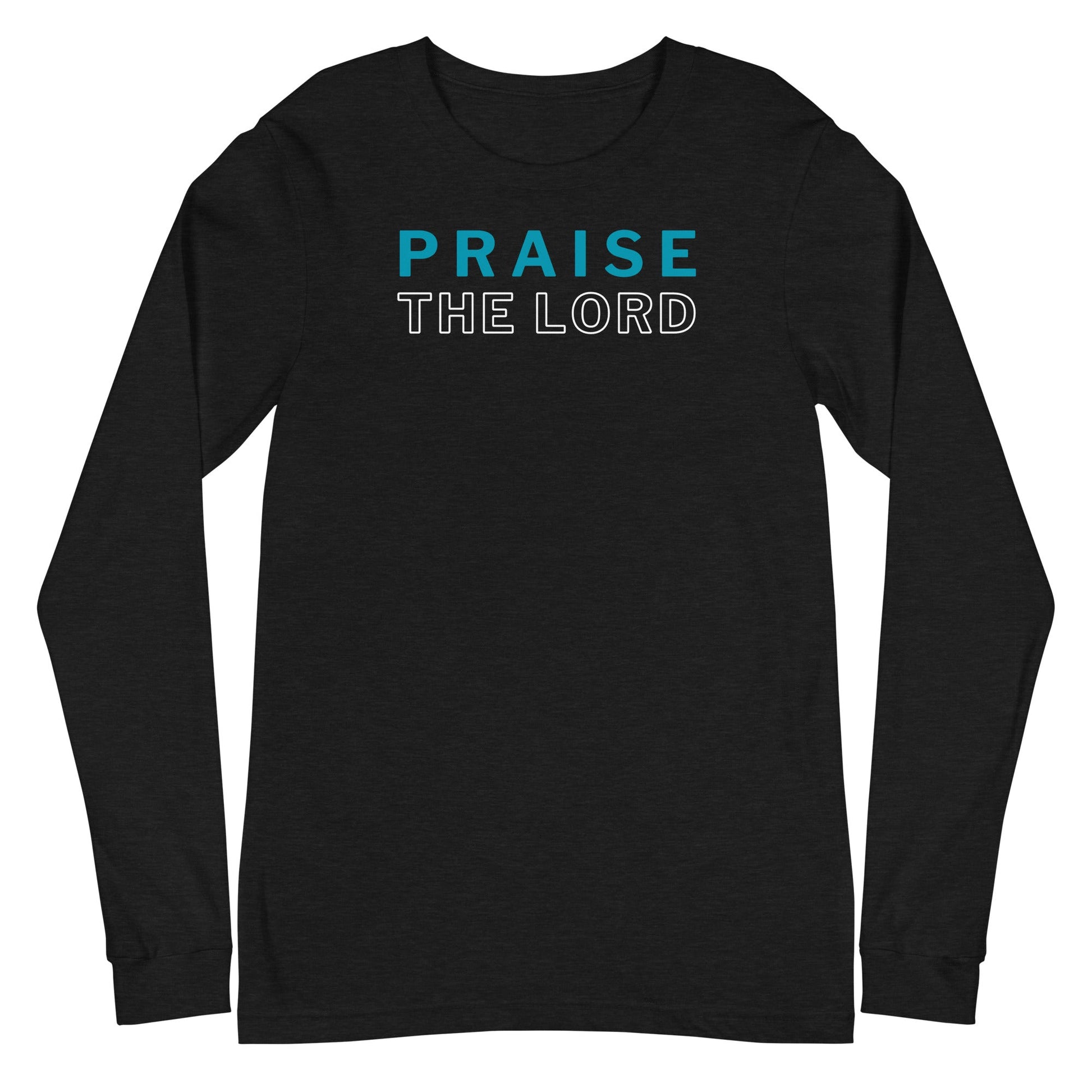 Praise the Lord Long Sleeve-Black Heather-XS-Perfect Love Designs