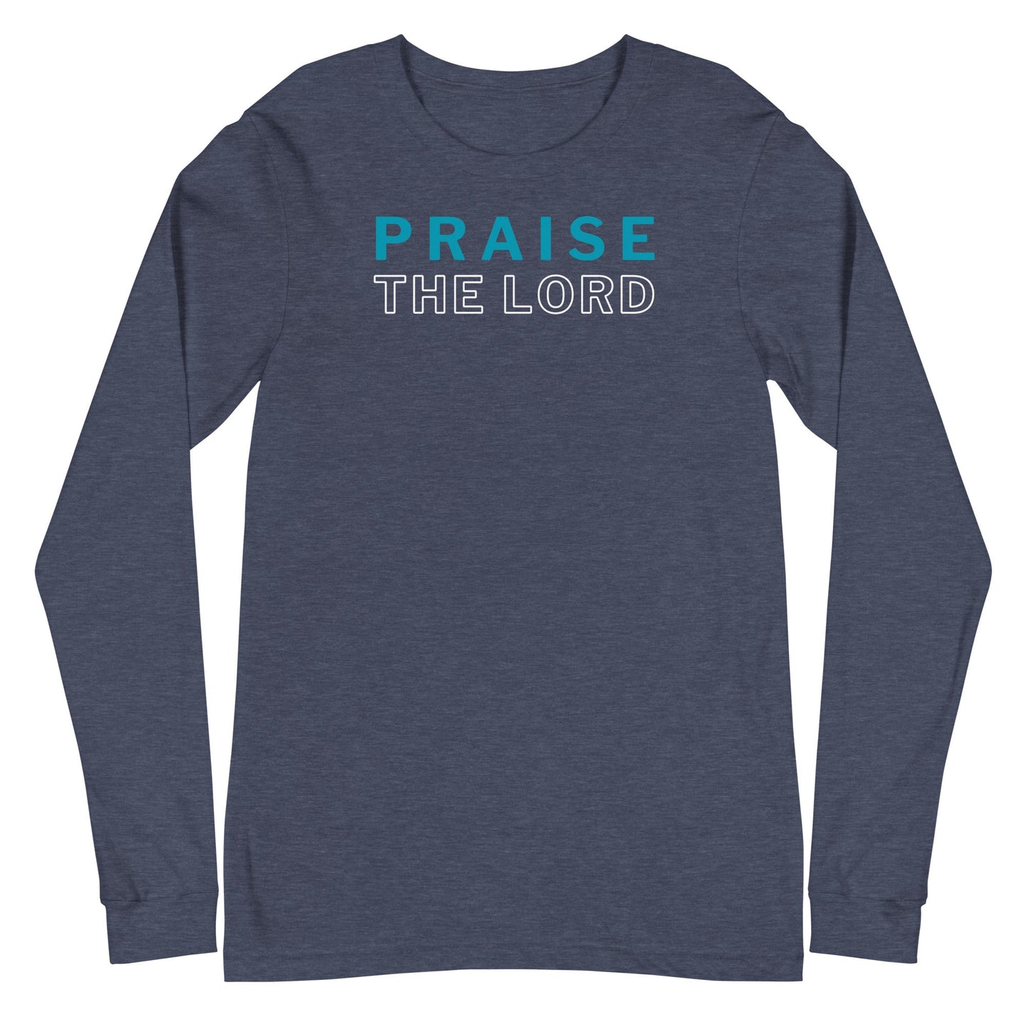 Praise the Lord Long Sleeve-Heather Navy-XS-Perfect Love Designs