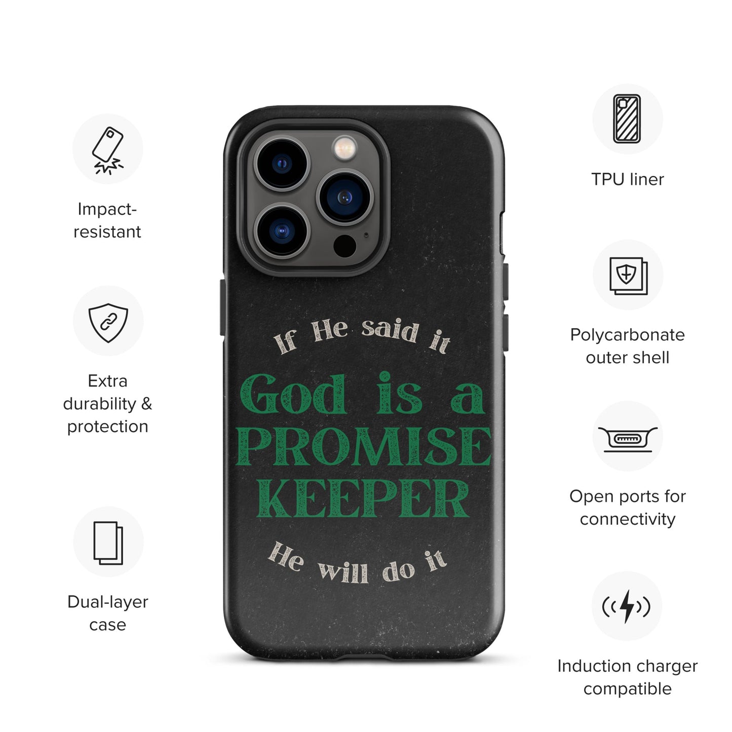 Promise Keeper Tough Case for iPhone®-Glossy-iPhone 13 Pro-Perfect Love Designs