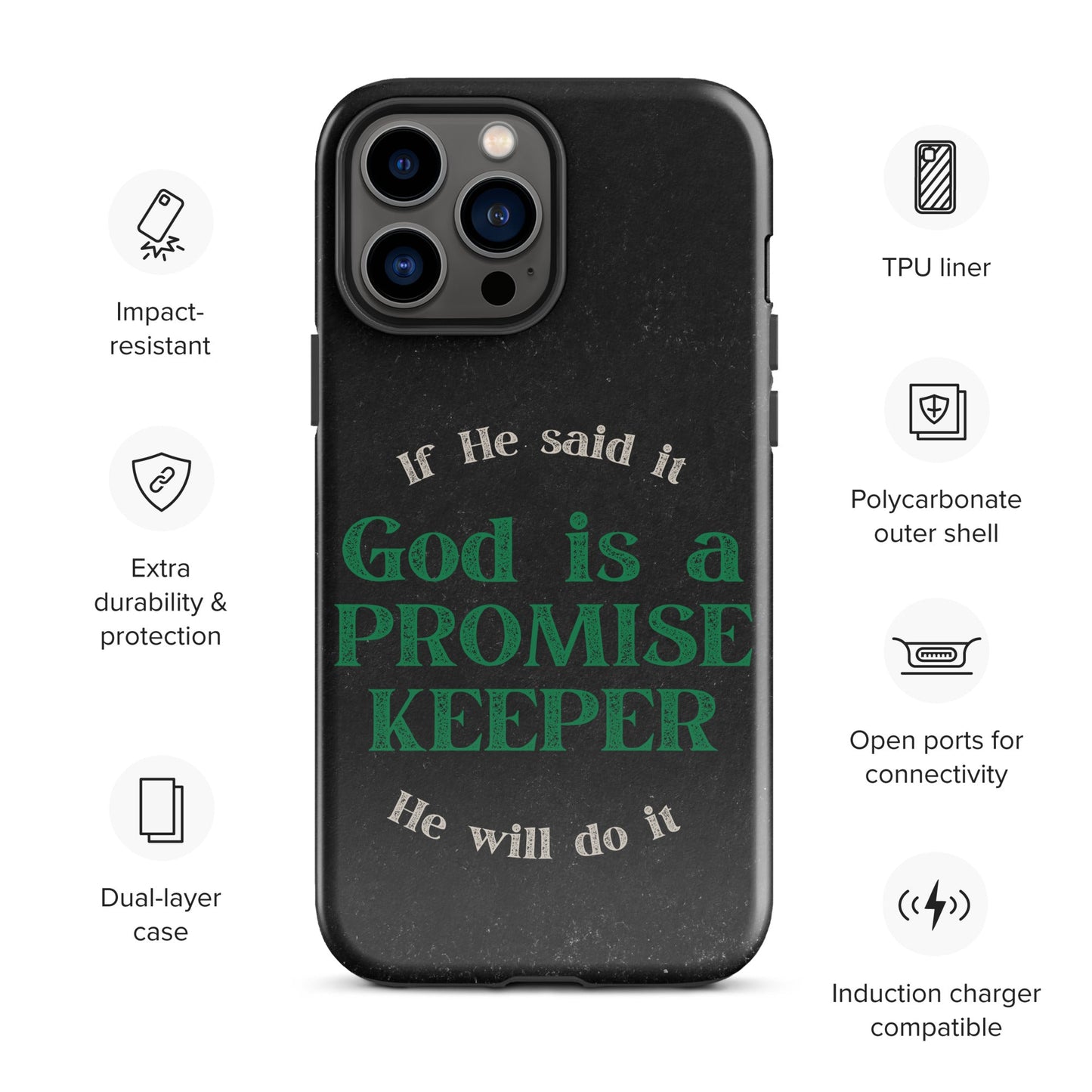 Promise Keeper Tough Case for iPhone®-Glossy-iPhone 13 Pro Max-Perfect Love Designs