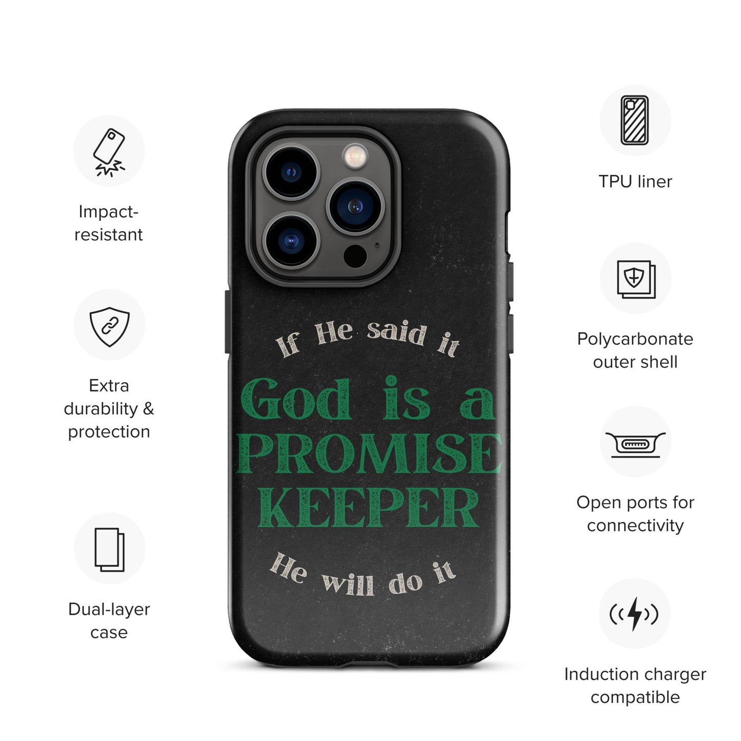 Promise Keeper Tough Case for iPhone®-Glossy-iPhone 14 Pro-Perfect Love Designs