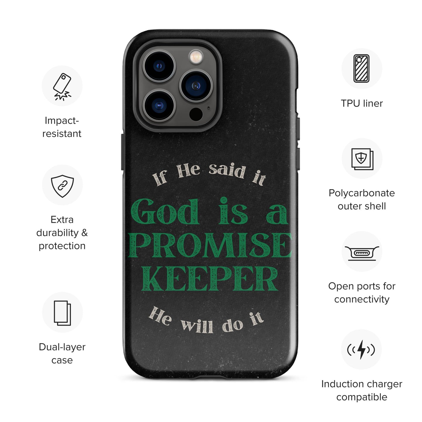 Promise Keeper Tough Case for iPhone®-Glossy-iPhone 14 Pro Max-Perfect Love Designs