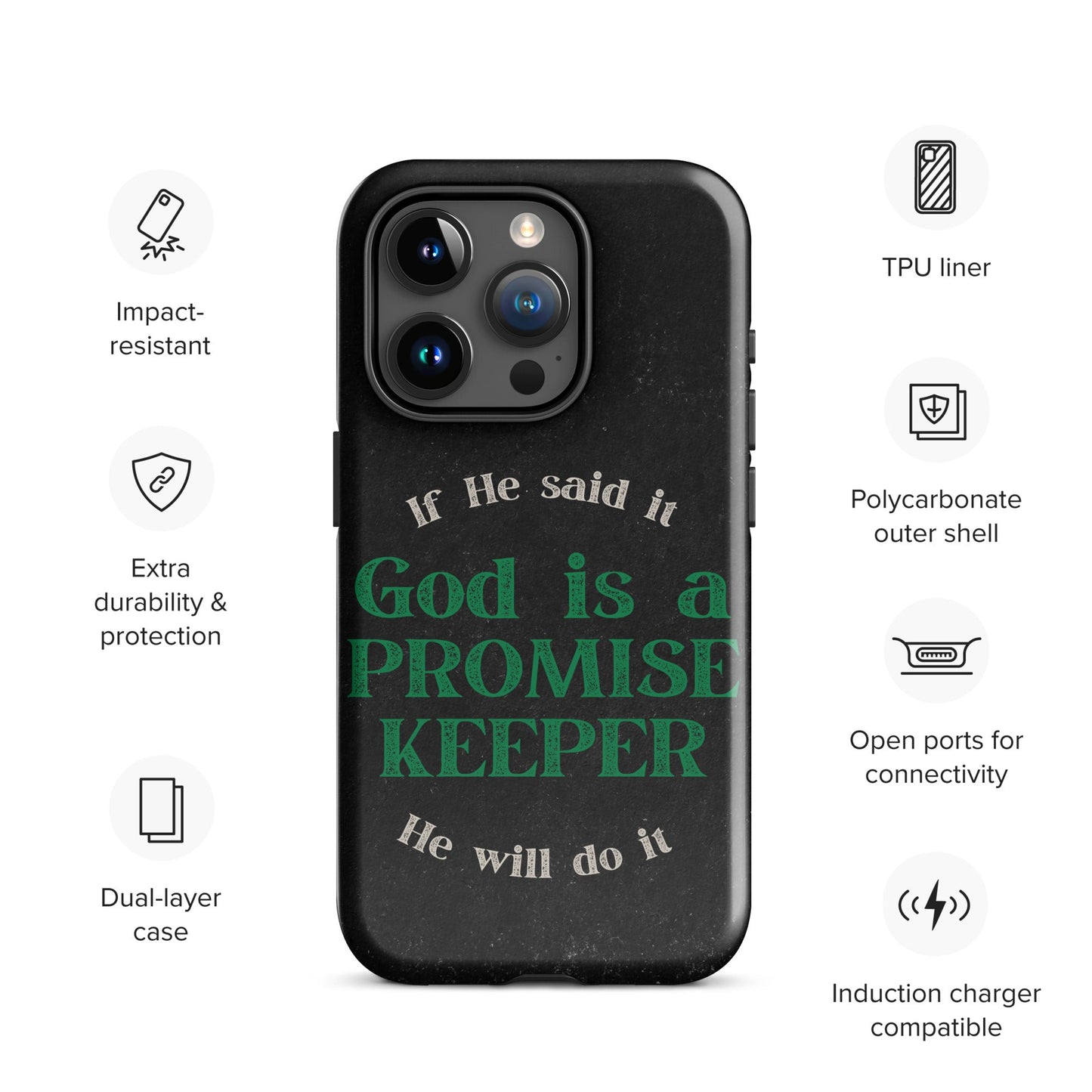 Promise Keeper Tough Case for iPhone®-Glossy-iPhone 15 Pro-Perfect Love Designs