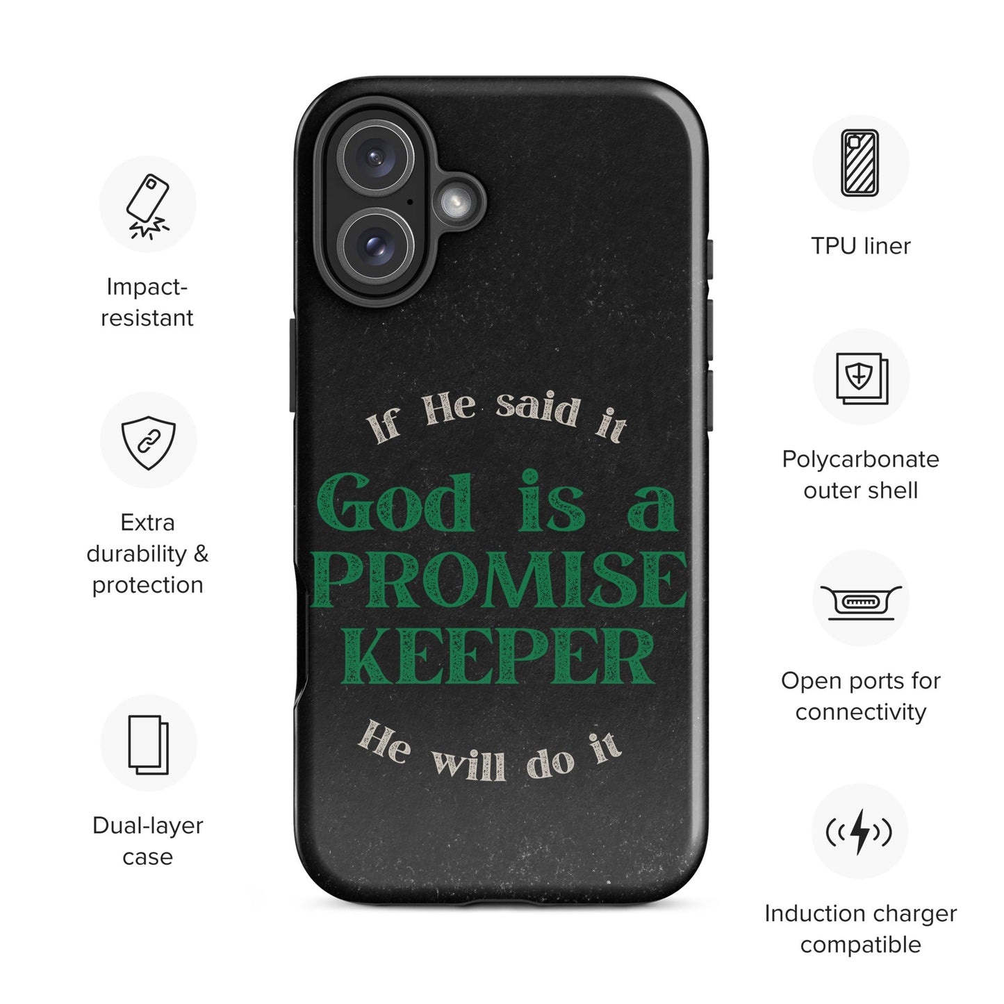 Promise Keeper Tough Case for iPhone®-Glossy-iPhone 16 Plus-Perfect Love Designs