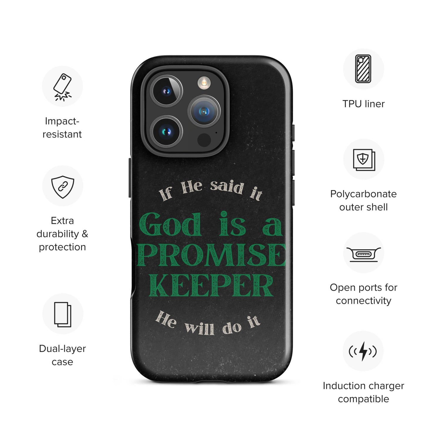 Promise Keeper Tough Case for iPhone®-Glossy-iPhone 16 Pro-Perfect Love Designs