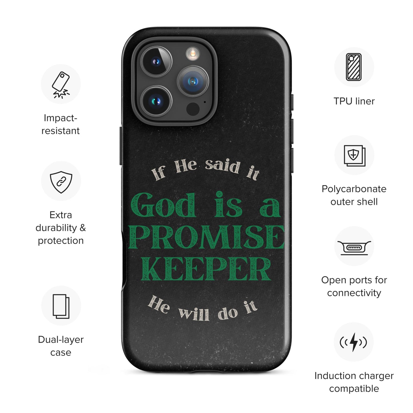 Promise Keeper Tough Case for iPhone®-Glossy-iPhone 16 Pro Max-Perfect Love Designs