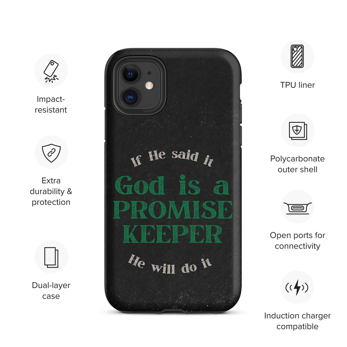 Promise Keeper Tough Case for iPhone®-Matte-iPhone 11-Perfect Love Designs