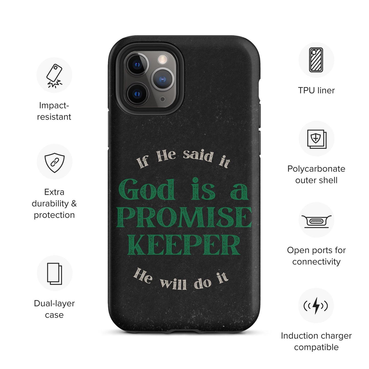 Promise Keeper Tough Case for iPhone®-Matte-iPhone 11 Pro-Perfect Love Designs