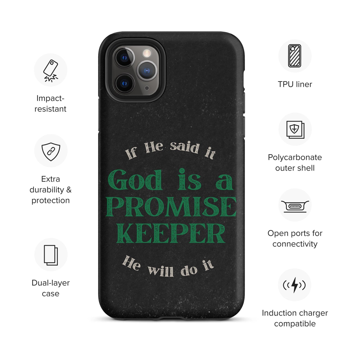 Promise Keeper Tough Case for iPhone®-Matte-iPhone 11 Pro Max-Perfect Love Designs