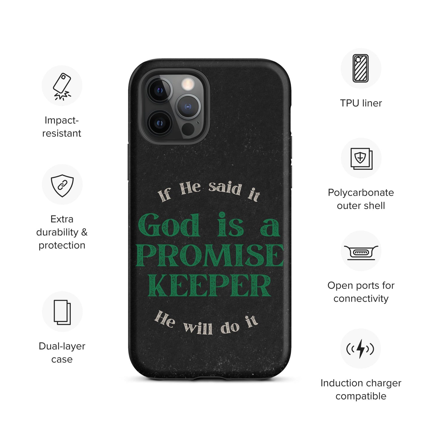 Promise Keeper Tough Case for iPhone®-Matte-iPhone 12 Pro-Perfect Love Designs