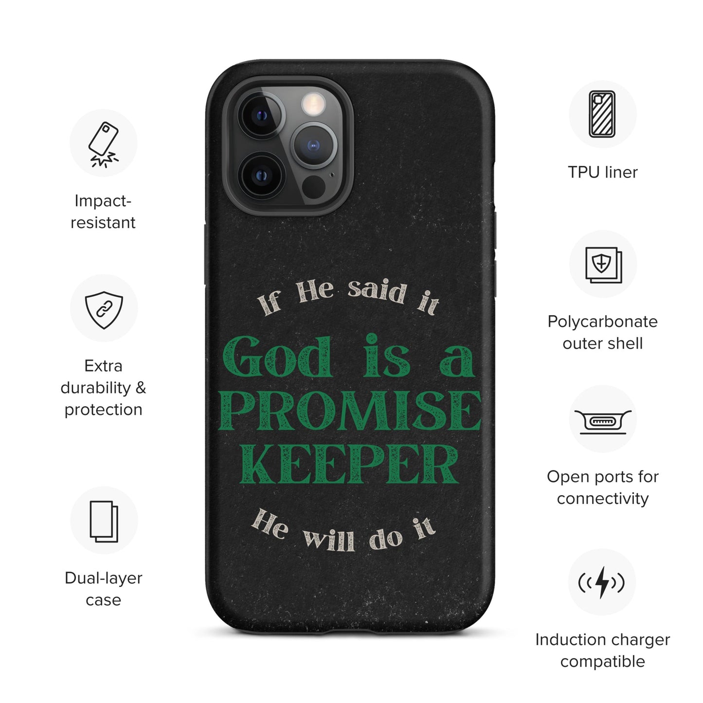 Promise Keeper Tough Case for iPhone®-Matte-iPhone 12 Pro Max-Perfect Love Designs