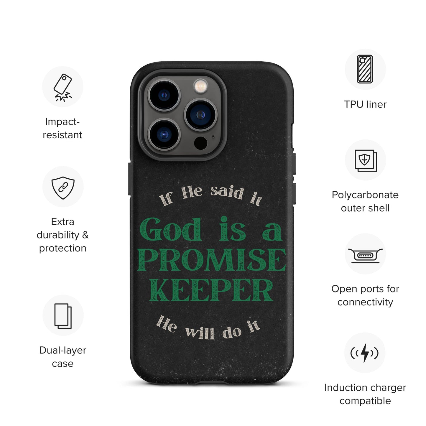 Promise Keeper Tough Case for iPhone®-Matte-iPhone 13 Pro-Perfect Love Designs