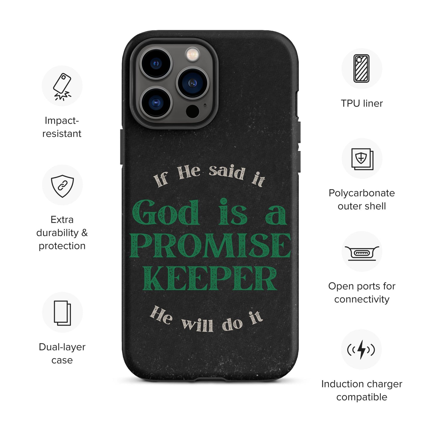 Promise Keeper Tough Case for iPhone®-Matte-iPhone 13 Pro Max-Perfect Love Designs