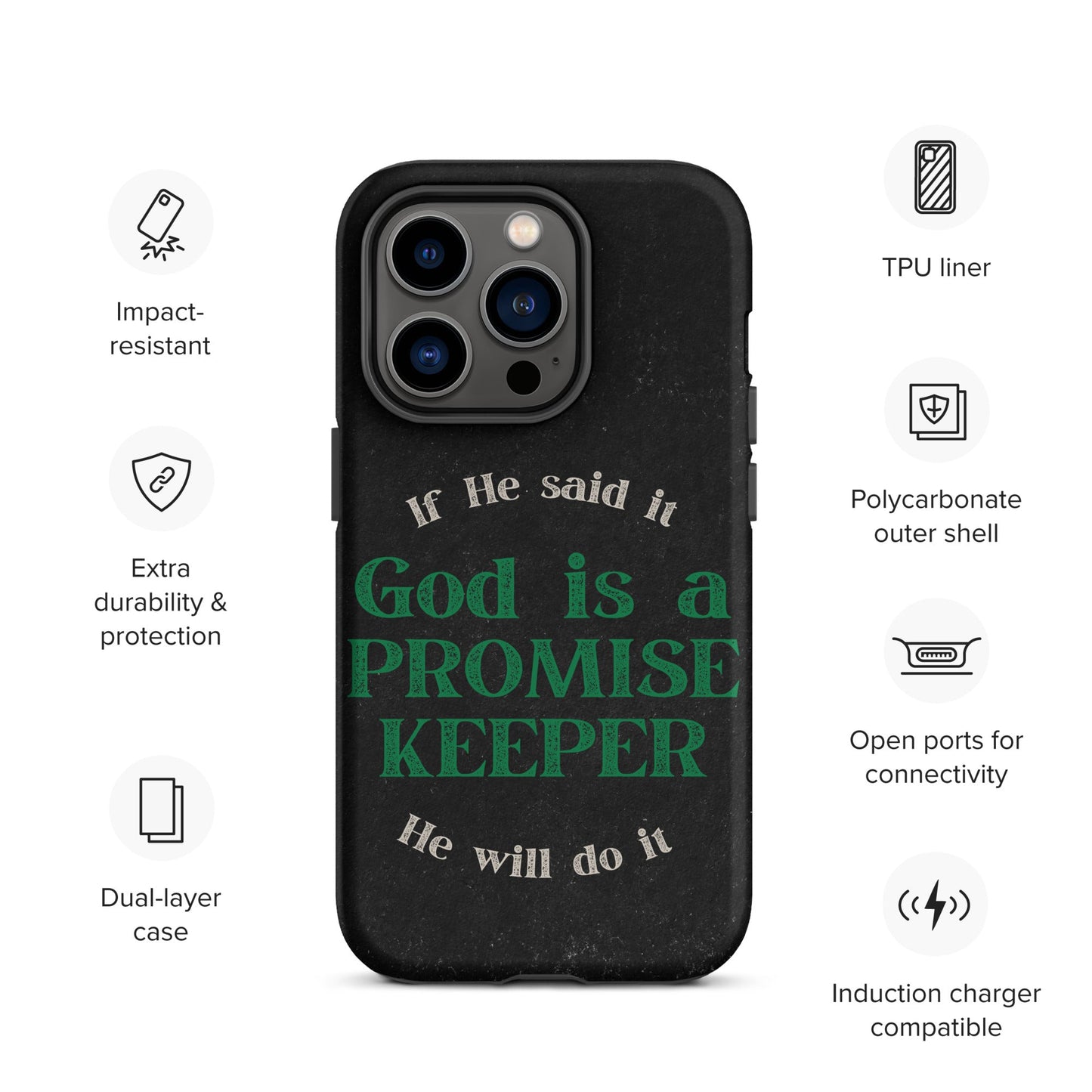 Promise Keeper Tough Case for iPhone®-Matte-iPhone 14 Pro-Perfect Love Designs