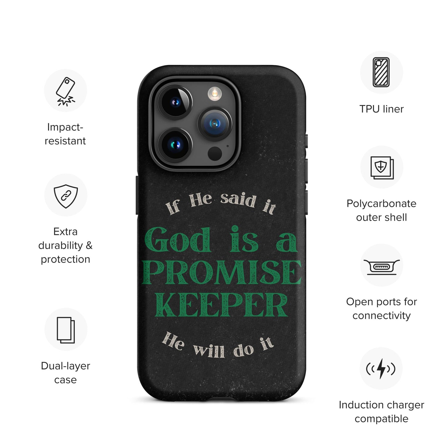 Promise Keeper Tough Case for iPhone®-Matte-iPhone 15 Pro-Perfect Love Designs