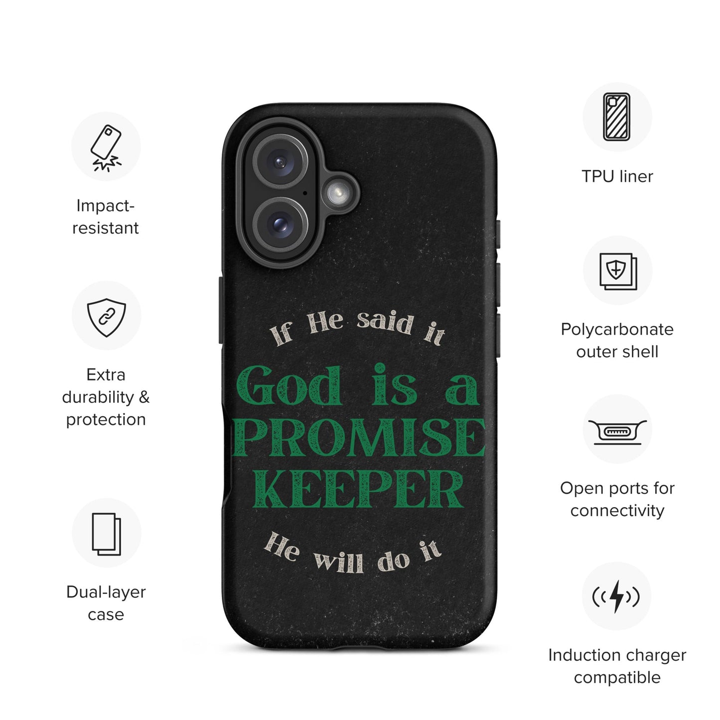 Promise Keeper Tough Case for iPhone®-Matte-iPhone 16-Perfect Love Designs