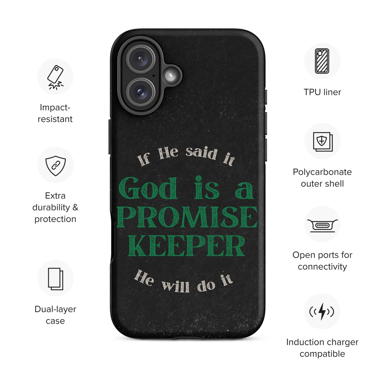 Promise Keeper Tough Case for iPhone®-Matte-iPhone 16 Plus-Perfect Love Designs