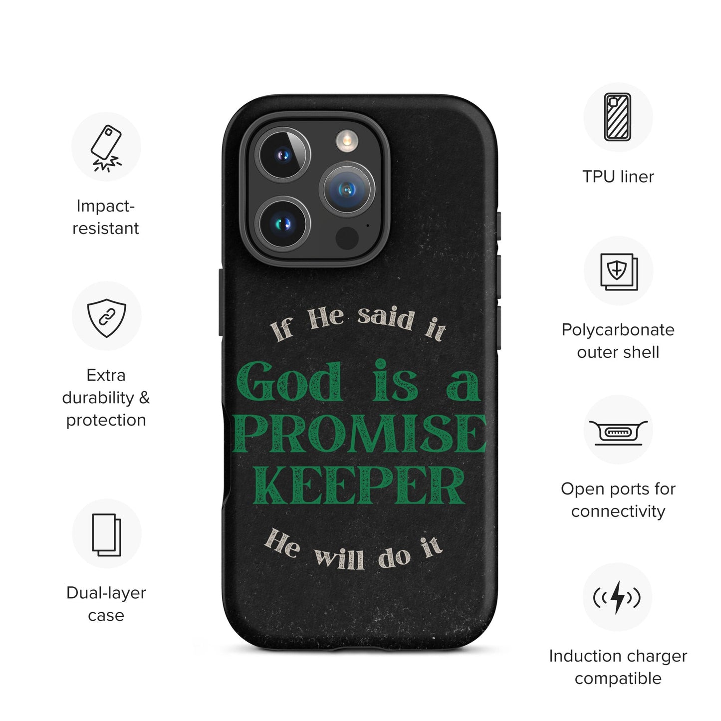 Promise Keeper Tough Case for iPhone®-Matte-iPhone 16 Pro-Perfect Love Designs