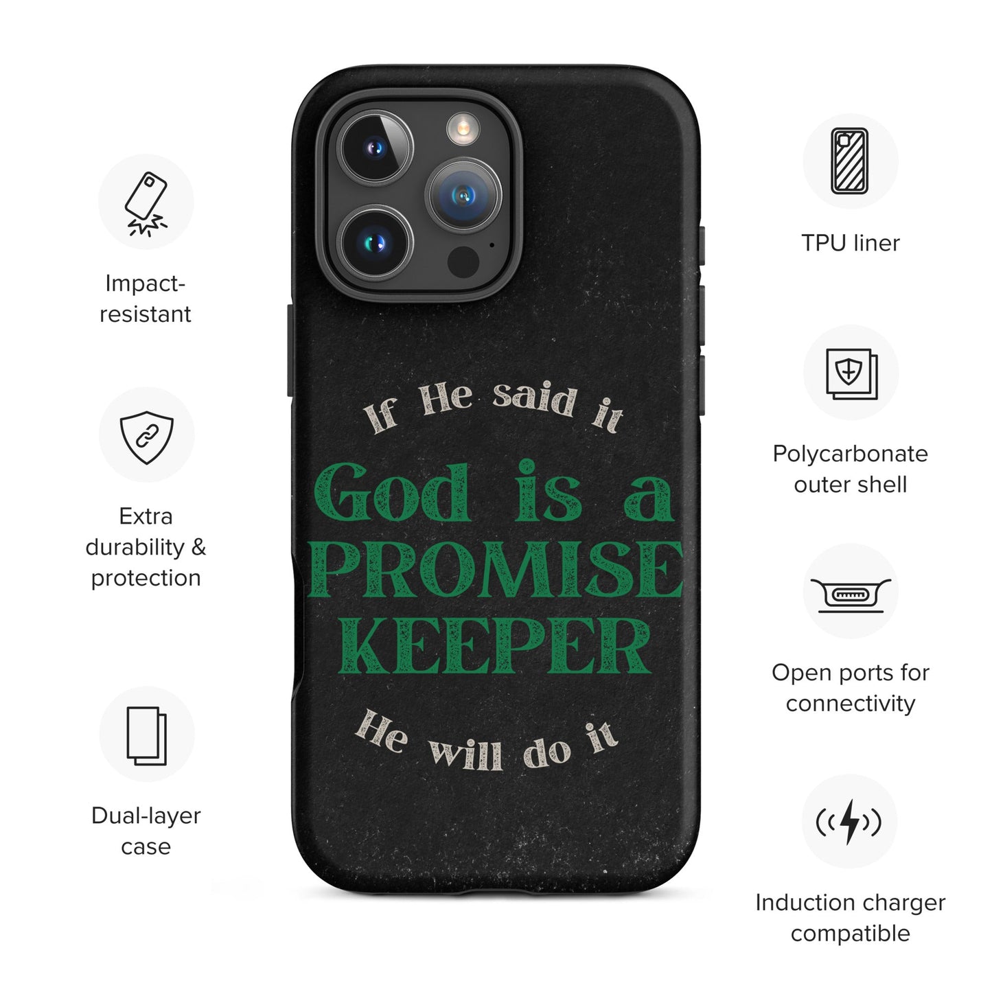 Promise Keeper Tough Case for iPhone®-Matte-iPhone 16 Pro Max-Perfect Love Designs