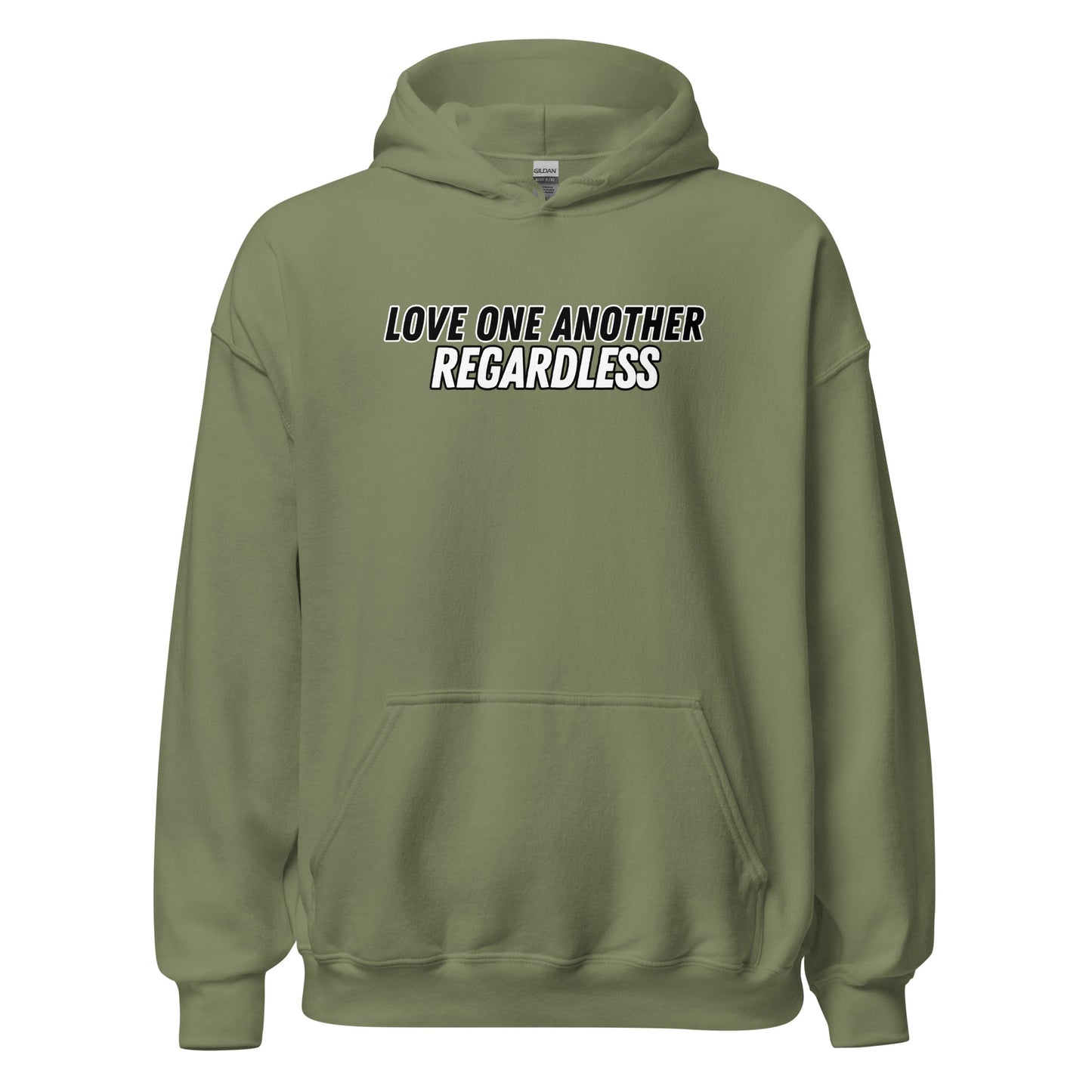 Regardless Hoodie-Military Green-S-Perfect Love Designs