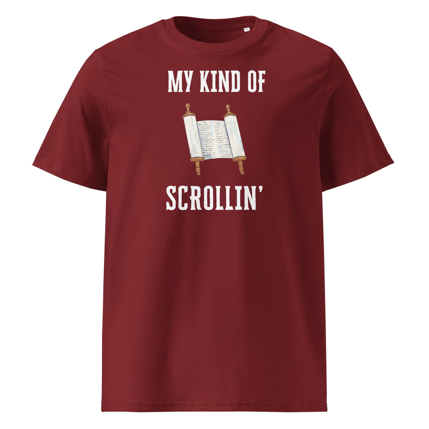 Scrollin' 100% Organic Cotton T-Shirt-Burgundy-S-Perfect Love Designs