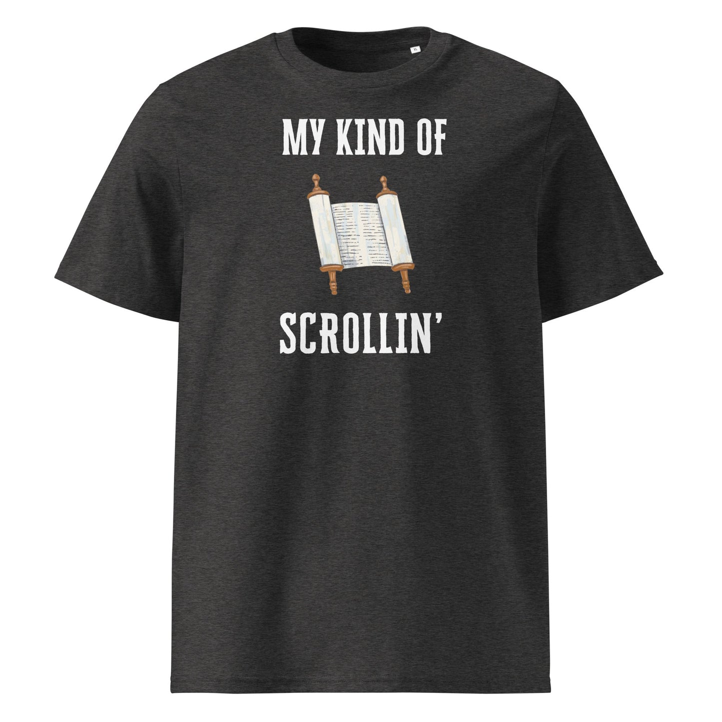 Scrollin' 100% Organic Cotton T-Shirt-Dark Heather Grey-S-Perfect Love Designs