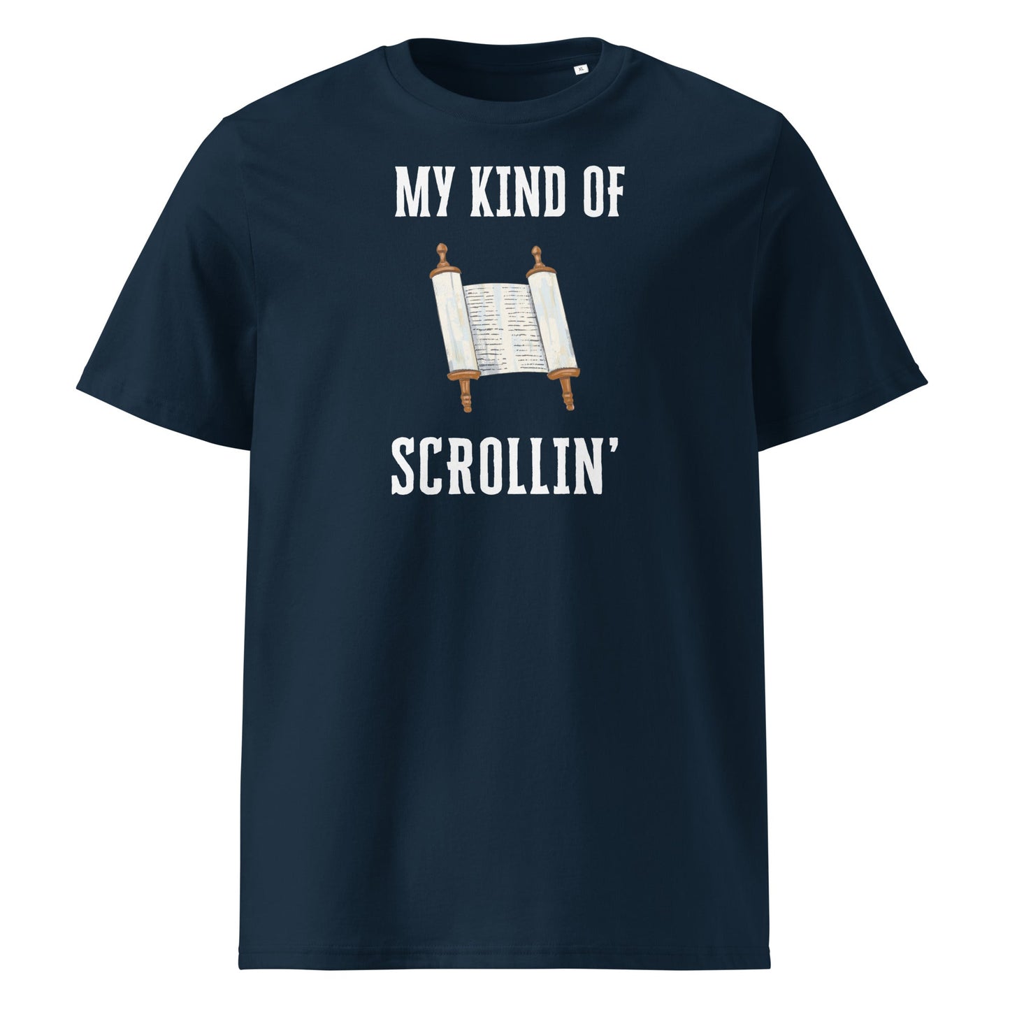 Scrollin' 100% Organic Cotton T-Shirt-French Navy-S-Perfect Love Designs