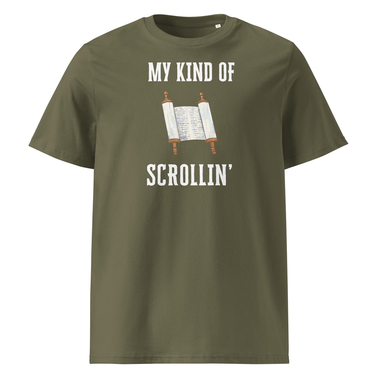 Scrollin' 100% Organic Cotton T-Shirt-Khaki-S-Perfect Love Designs