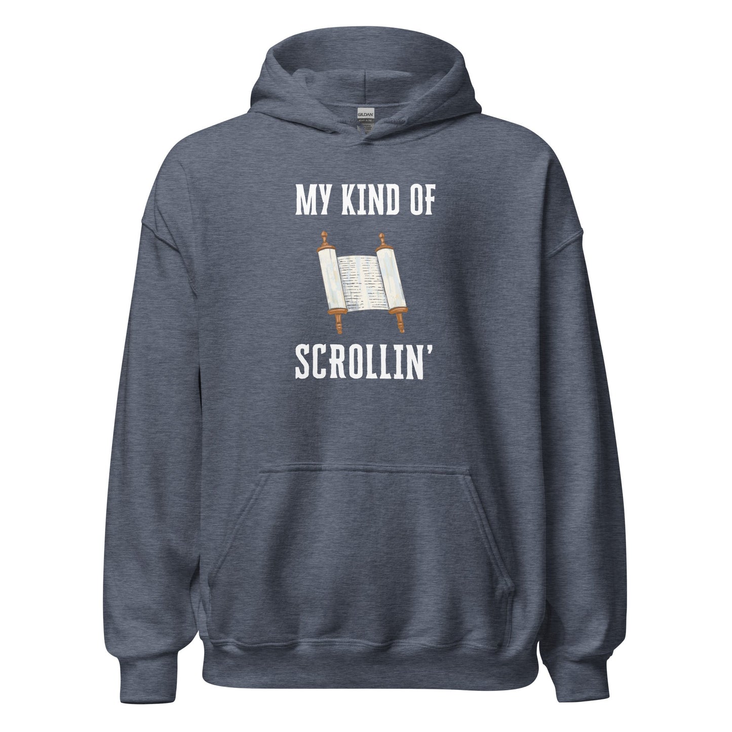 Scrollin' Hoodie-Heather Sport Dark Navy-S-Perfect Love Designs