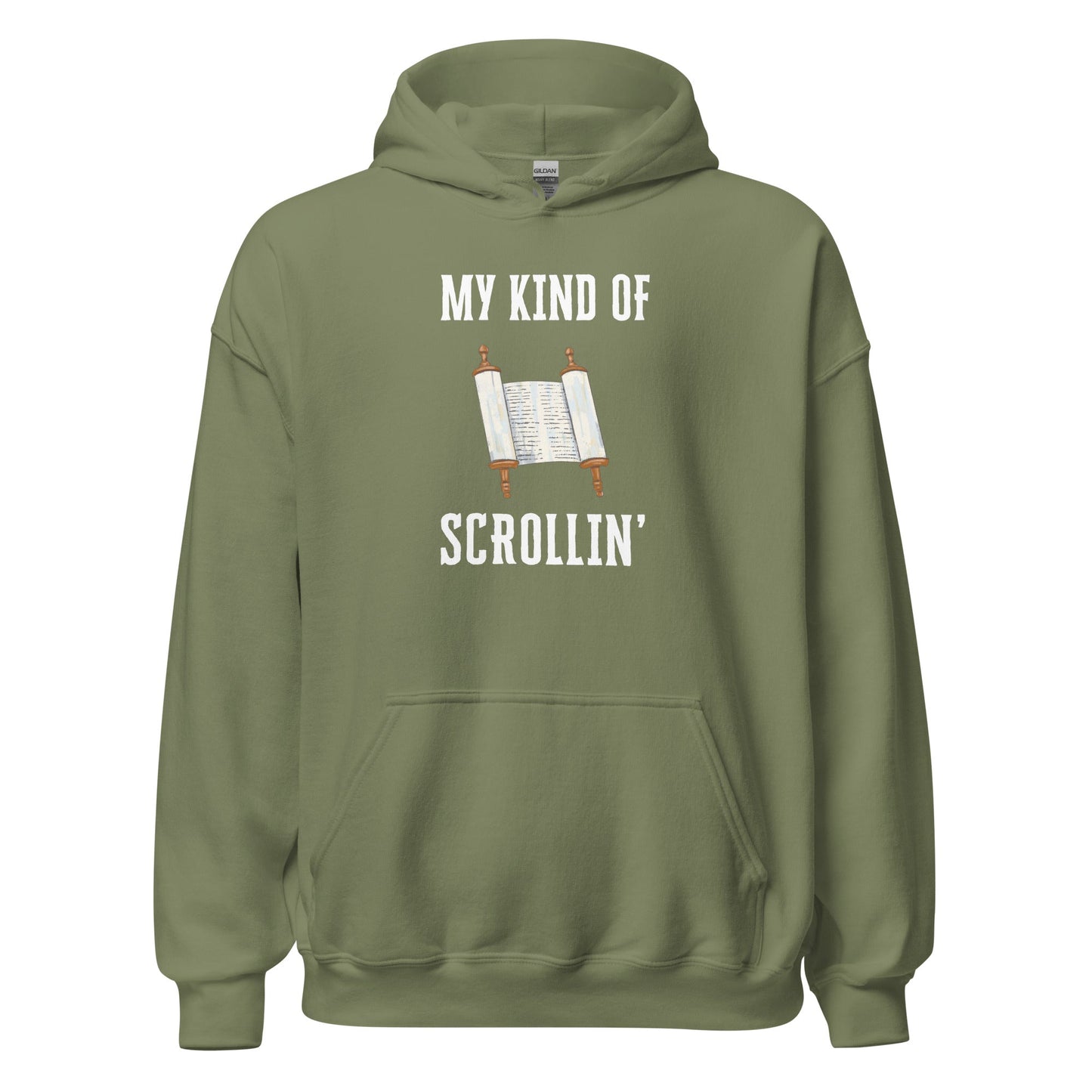 Scrollin' Hoodie-Military Green-S-Perfect Love Designs