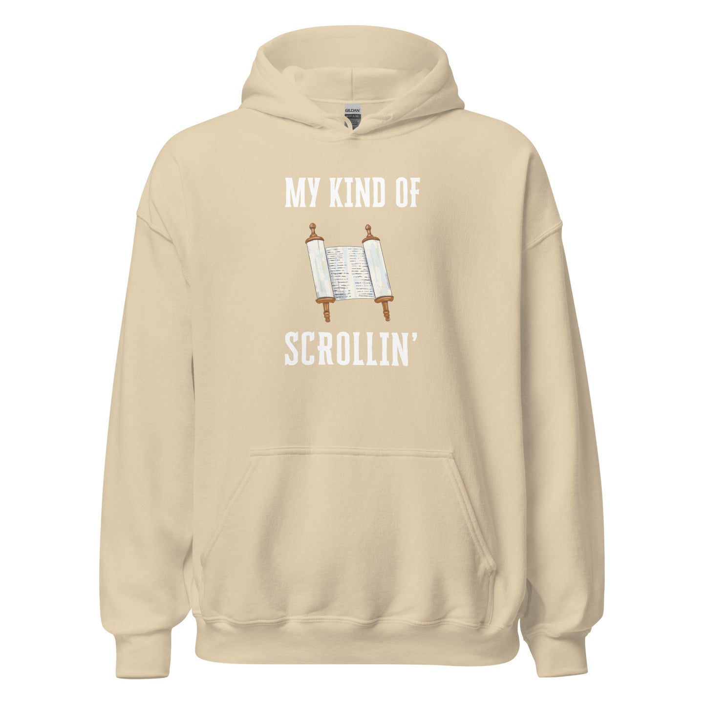 Scrollin' Hoodie-Sand-S-Perfect Love Designs