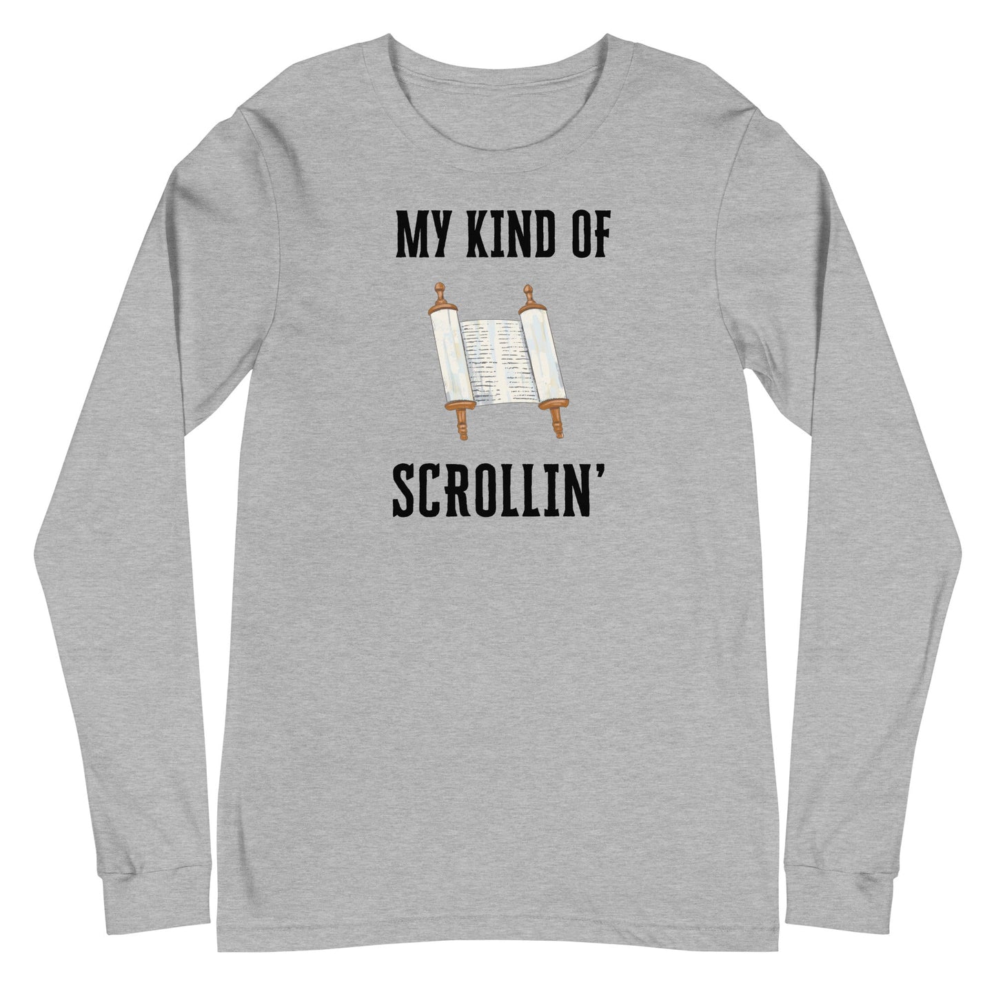 Scrollin' Long Sleeve-Athletic Heather-XS-Perfect Love Designs