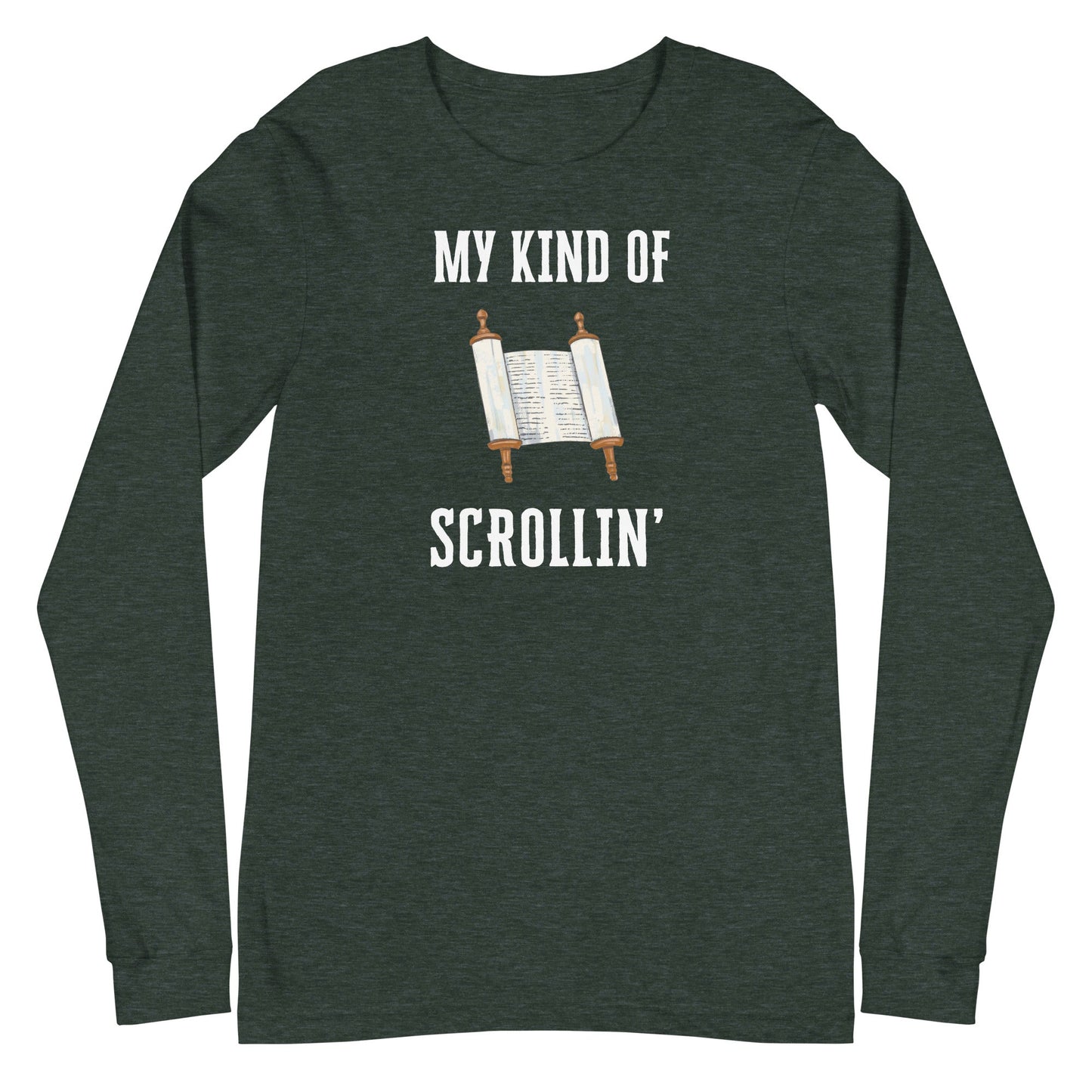 Scrollin' Long Sleeve-Heather Forest-XS-Perfect Love Designs