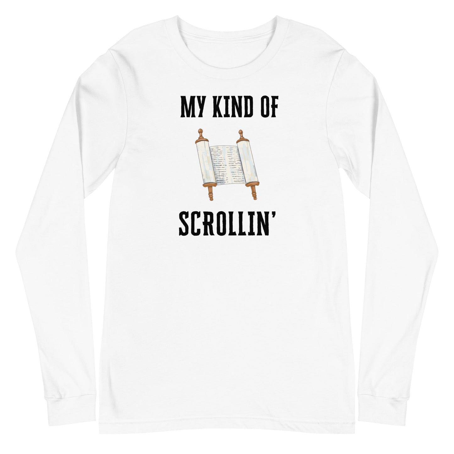 Scrollin' Long Sleeve-White-XS-Perfect Love Designs