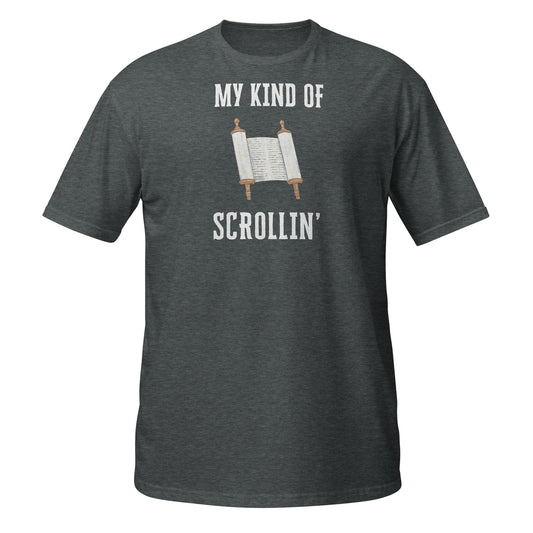 Scrollin' T-Shirt-Dark Heather-Perfect Love Designs