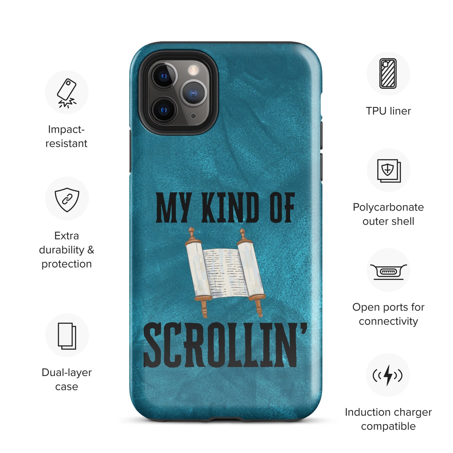 Scrollin' Tough Case for iPhone®-Glossy-iPhone 11 Pro Max-Perfect Love Designs