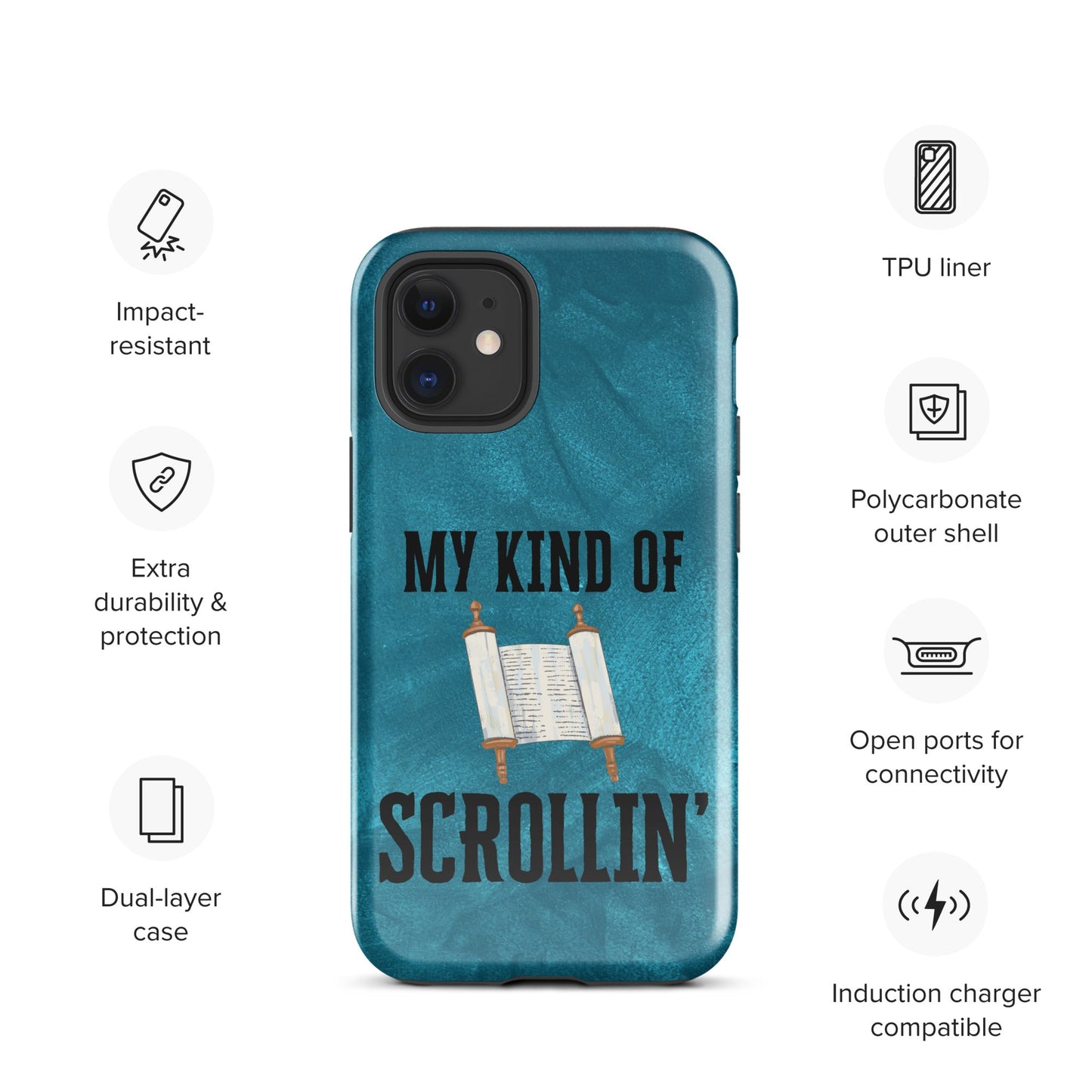 Scrollin' Tough Case for iPhone®-Glossy-iPhone 12 mini-Perfect Love Designs