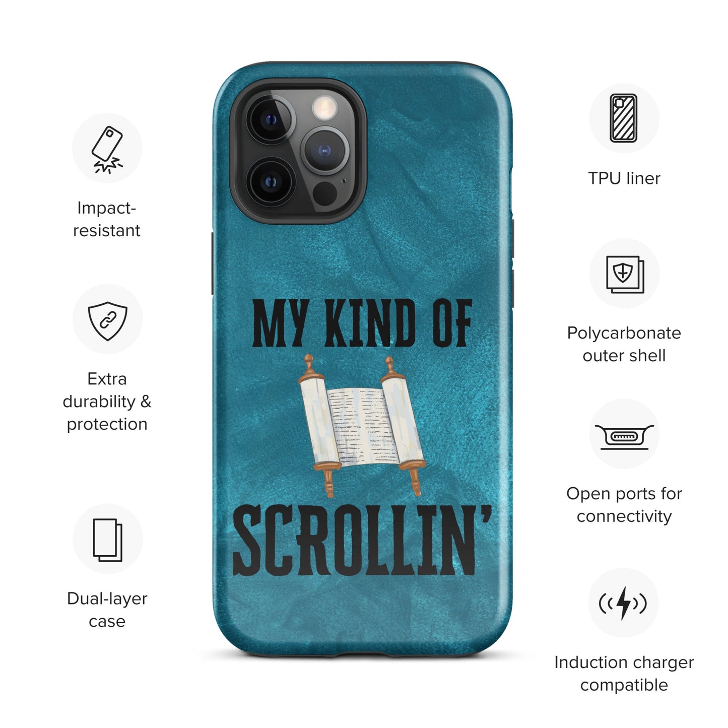 Scrollin' Tough Case for iPhone®-Glossy-iPhone 12 Pro Max-Perfect Love Designs