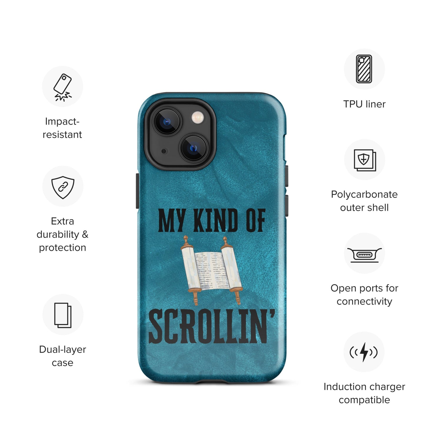 Scrollin' Tough Case for iPhone®-Glossy-iPhone 13 mini-Perfect Love Designs