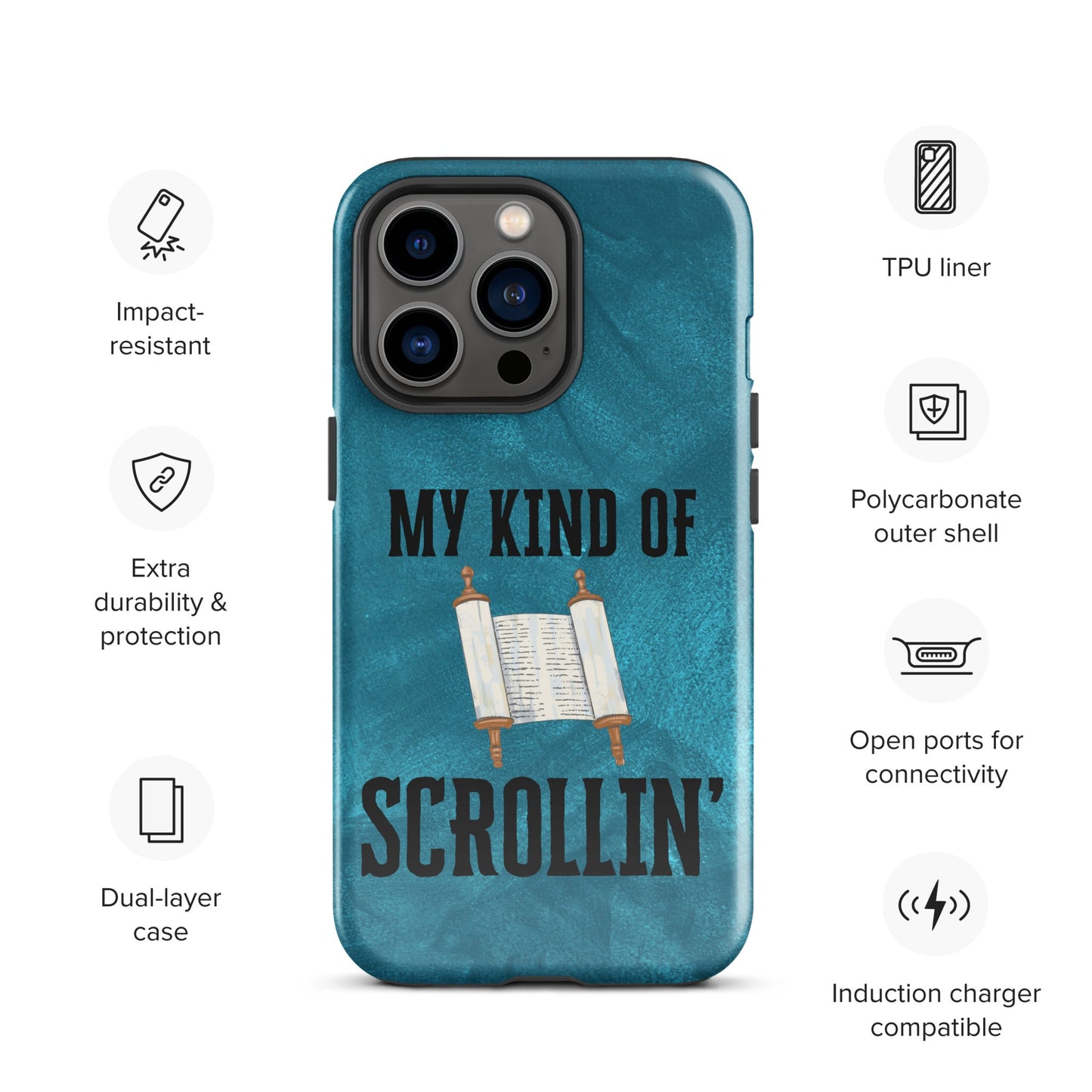 Scrollin' Tough Case for iPhone®-Glossy-iPhone 13 Pro-Perfect Love Designs