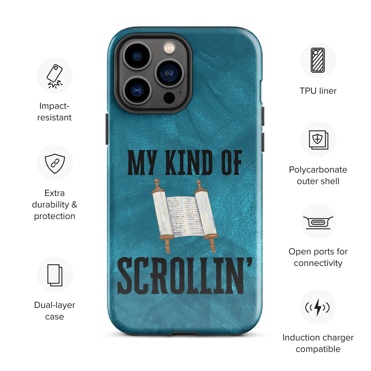 Scrollin' Tough Case for iPhone®-Glossy-iPhone 13 Pro Max-Perfect Love Designs